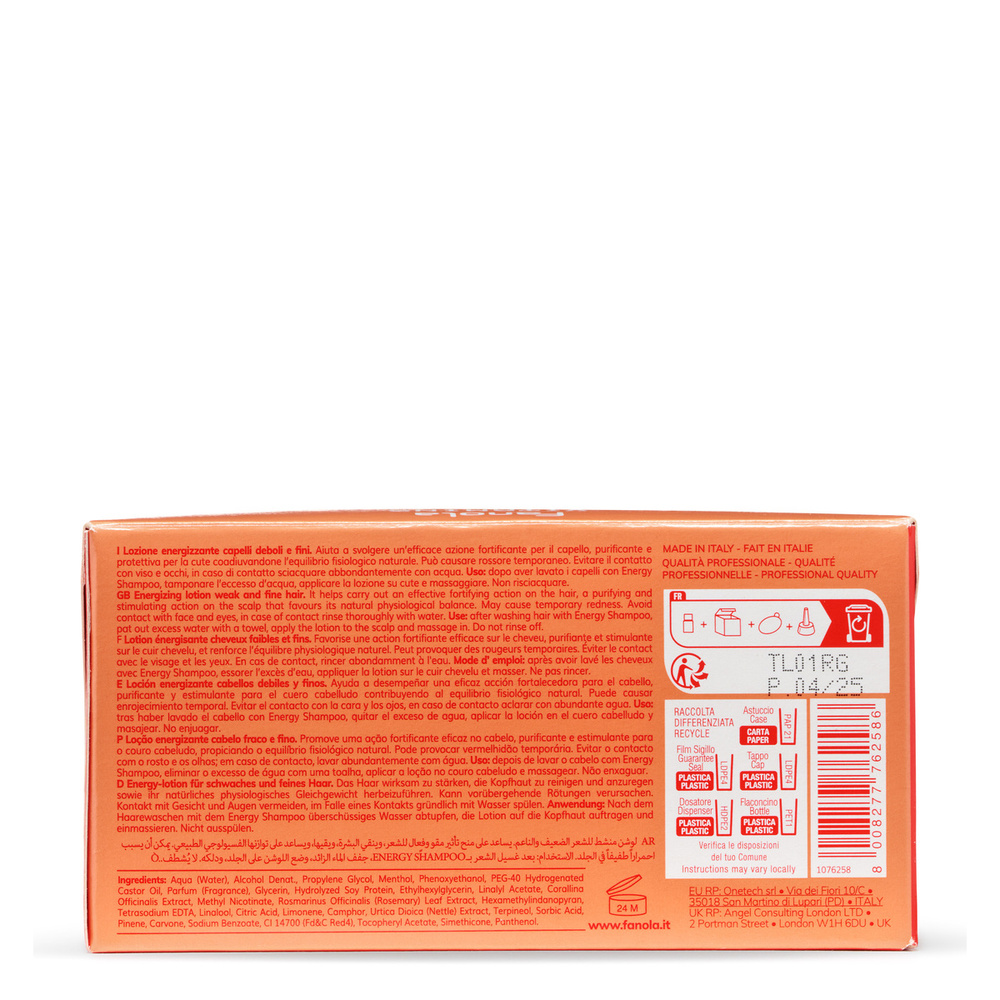 Fanola Vitamins Energy Ampułki Wzmacniające Do Włosów Cienkich 12 × 10 ml
